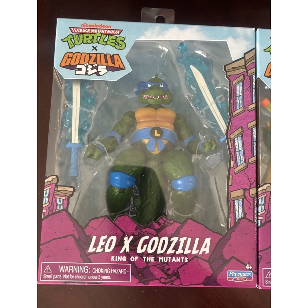 TMNT Teenage Mutant Ninja Turtles X Godzilla (Set of 3) "Leo, Mikey, Raph"- NEW - Picture 4 of 5